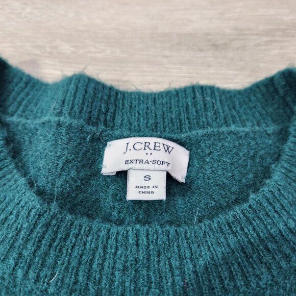 J. Crew Factory Extra Soft Green Crew Neck Wool Blend Sweater Women's Size S - Picture 7 of 14